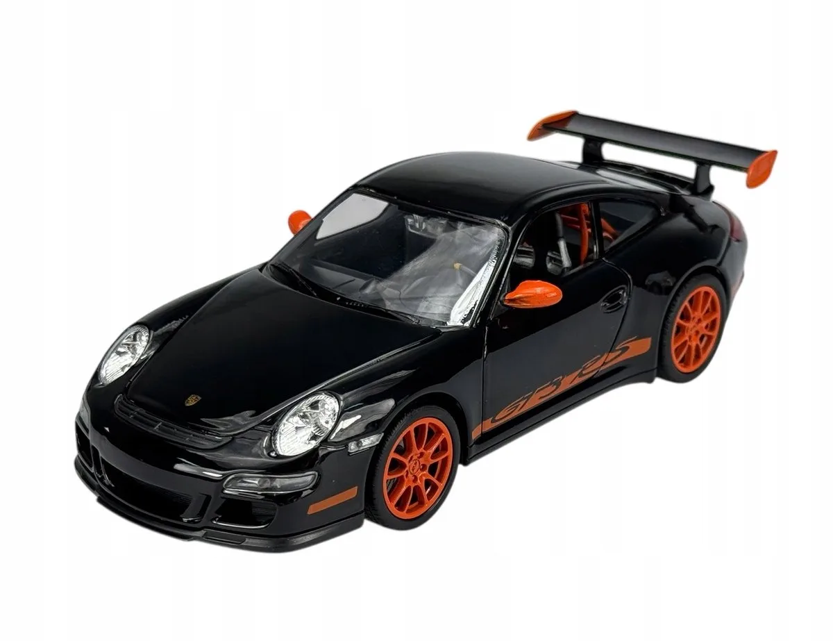 Porsche 911 GT3 RS 1:24 Zwart Metal Model Auto van Welly in Oranje – productfoto