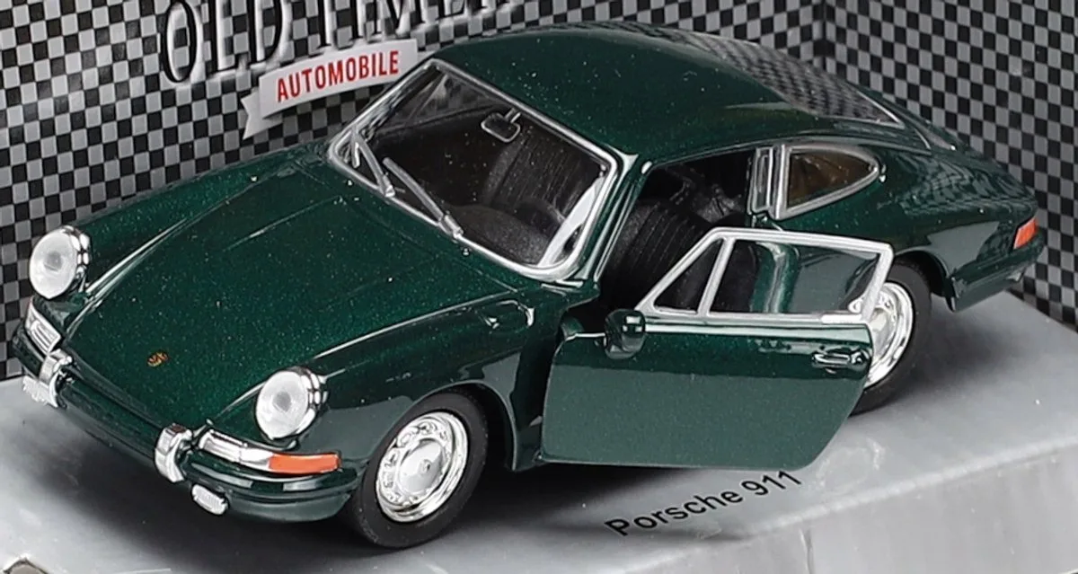Porsche 911 modelauto - Retro sportwagen 1:34-1:39 fra Welly i Grøn – produktbillede