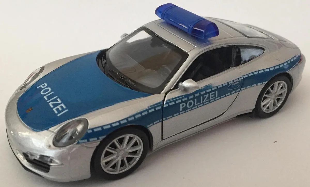 Porsche 911 Welly 43661 GP politie 1:34 - 1:39 metal collection by Welly in Silver – product photo