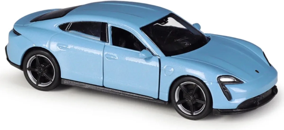 Porsche Taycan Turbo S (10 cm) 1/34 Welly Nex {Modelauto - Schaalmodel - Modelauto - Miniatuurauto - Miniatuur autos} fra Welly i Blå – produktbillede