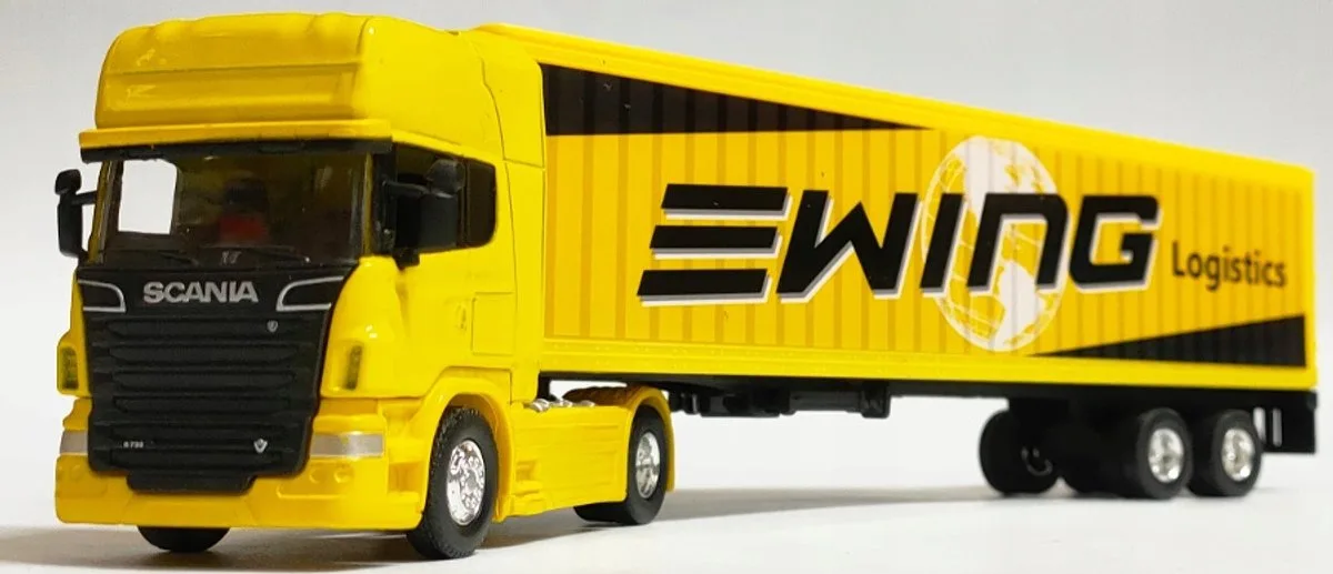 Scania V8 R730 Container Vrachtwagen Speelgoed 24cm Metaal de Welly – photo du produit