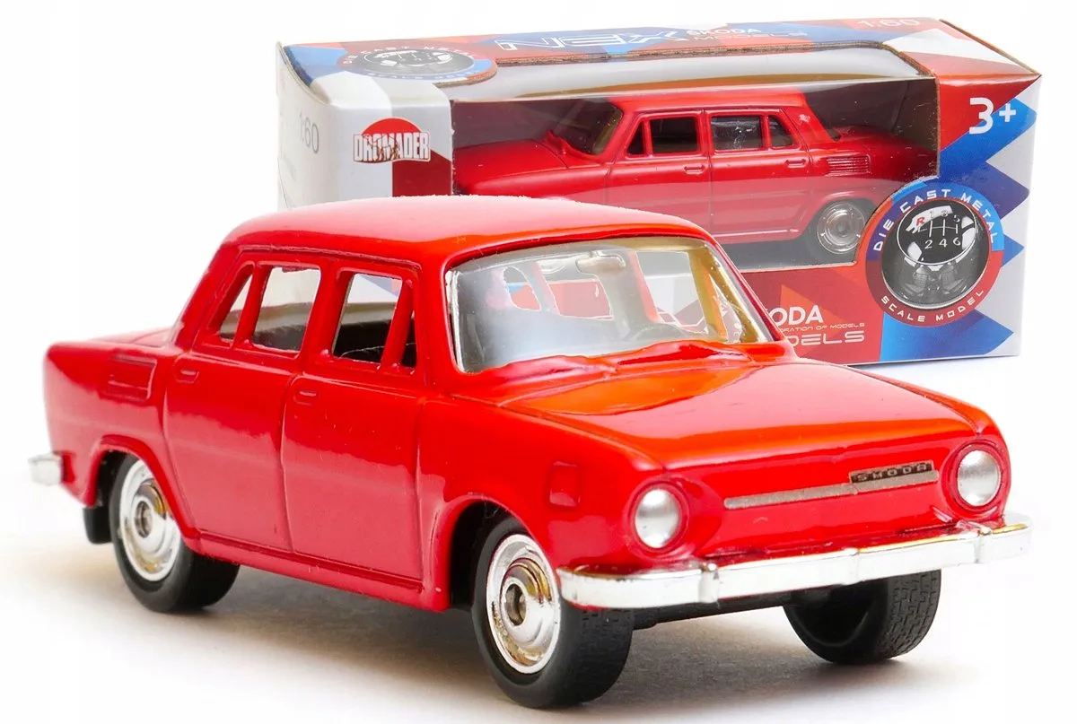 Skoda 100 Model Auto 1:60 - Metaal fra Welly i Rød – produktbillede