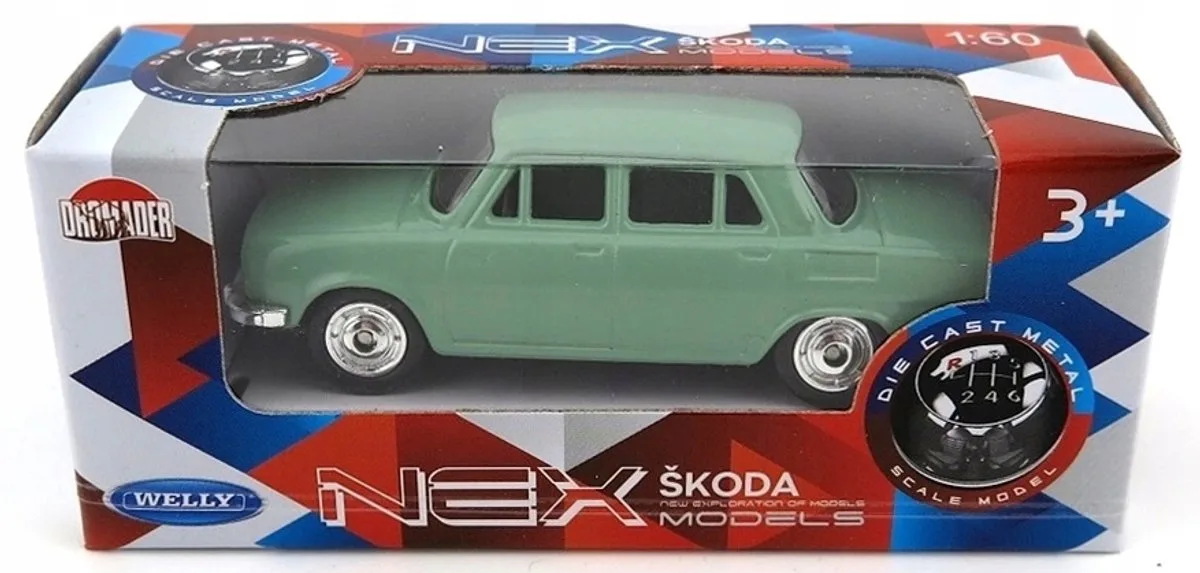 Skoda 100 Modelauto Schaal 1:60 - Groen från Welly – produktbild
