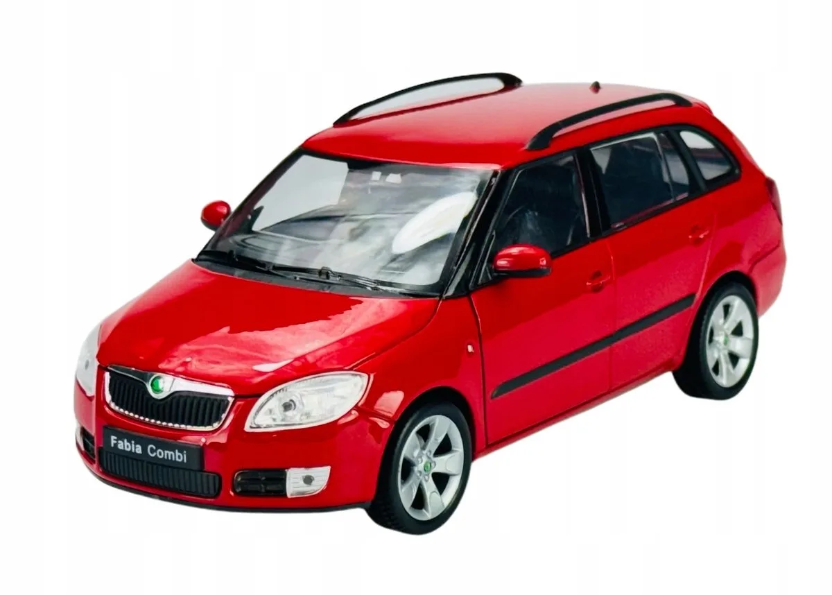 Skoda Fabia Combi Metaal Model 1:24 - Nieuw från Welly i Röd – produktbild