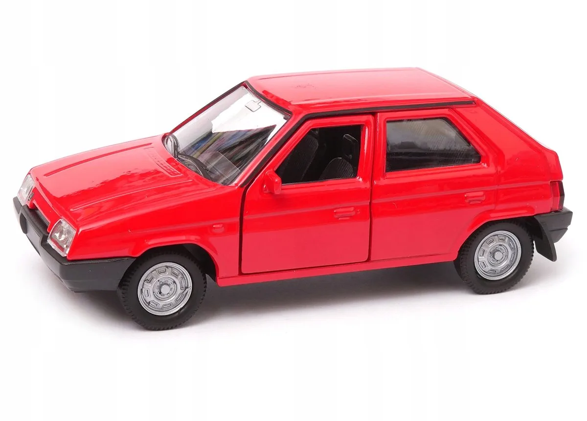 Skoda Favorit 1:34 Metaal Modelauto från Welly i Röd – produktbild