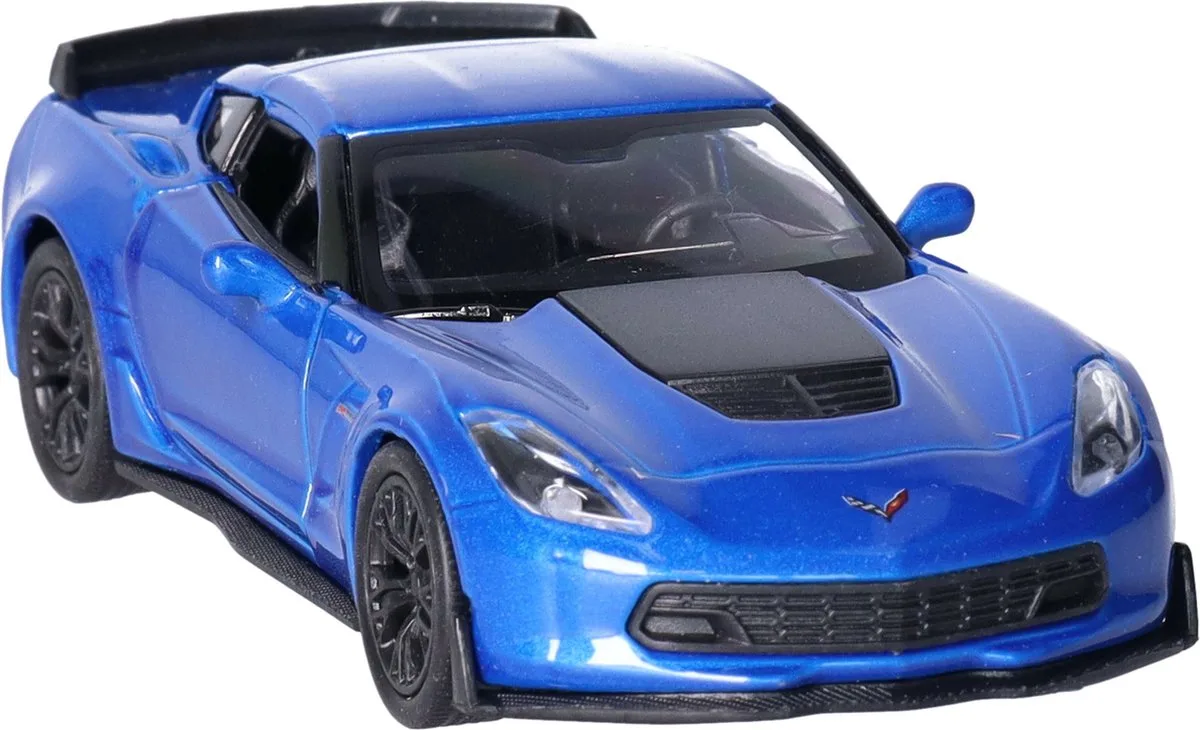Speelgoed Chevrolet auto - die-cast metaal - 11 cm - Model Corvette de Welly en Bleu – photo du produit