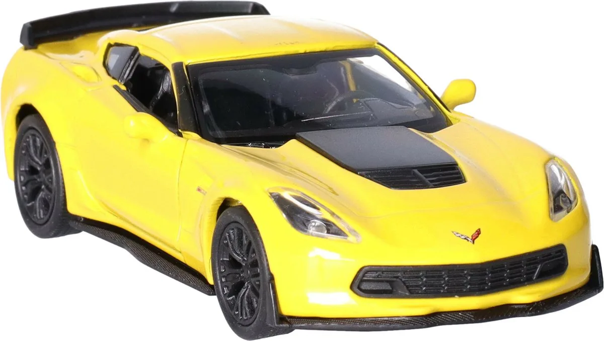 Speelgoed Chevrolet auto - die-cast metaal - 11 cm - Model Corvette fra Welly i Gul – produktbillede