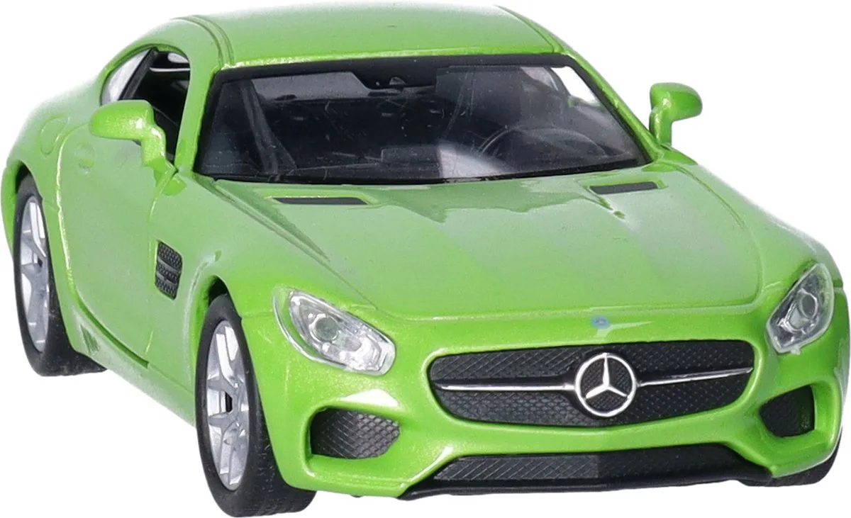 Speelgoed Mercedes Benz auto - die-cast metaal - 11 cm - Model AMG GT från Welly i Ljusgrön – produktbild