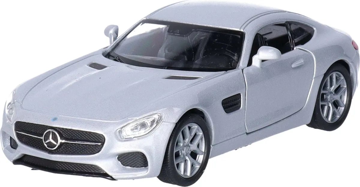 Speelgoed Mercedes Benz auto - die-cast metaal - 11 cm - Model AMG GT fra Welly i Sølv – produktbillede