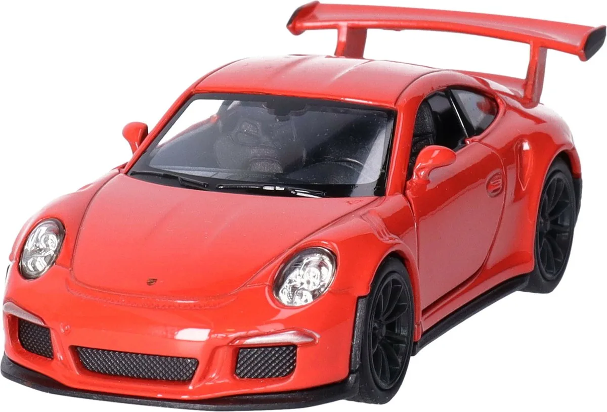 Speelgoed Porsche auto - die-cast metaal - 11 cm - Model 911 GT3 RS från Welly i Röd – produktbild