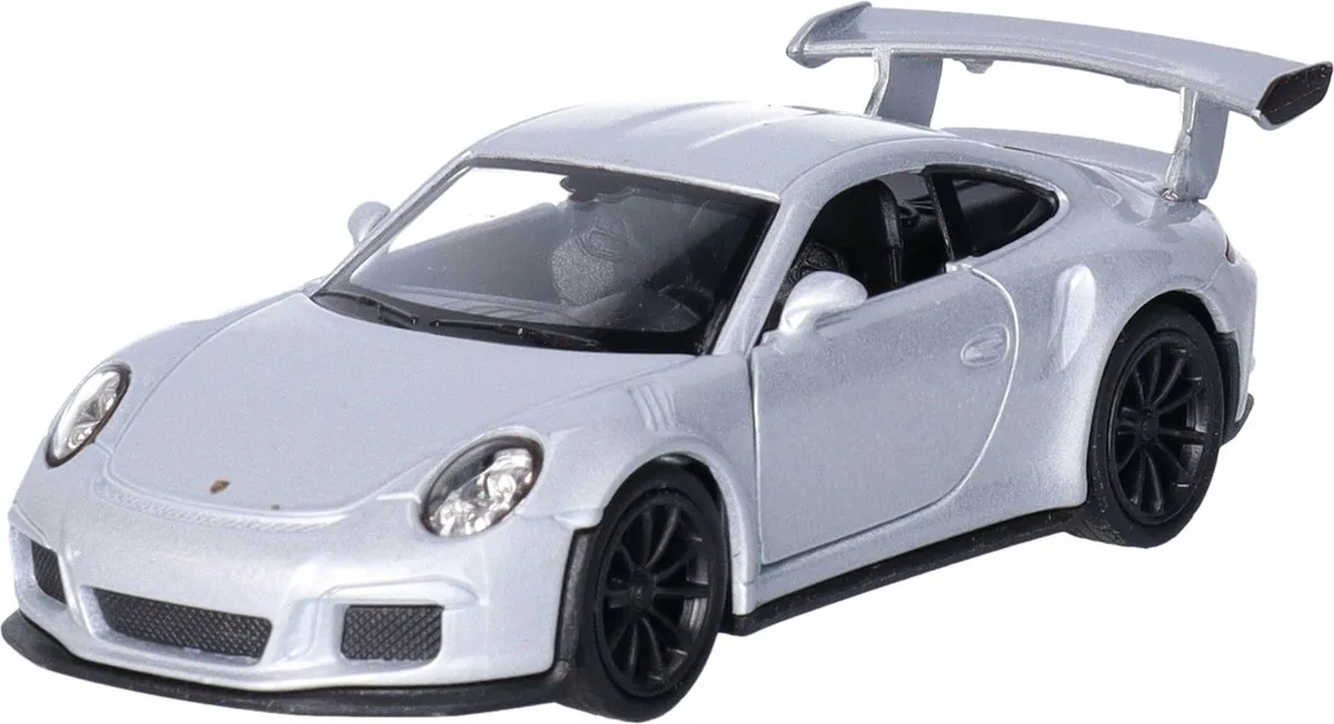 Speelgoed Porsche auto - die-cast metaal - 11 cm - Model 911 GT3 RS fra Welly i Sølv – produktbillede