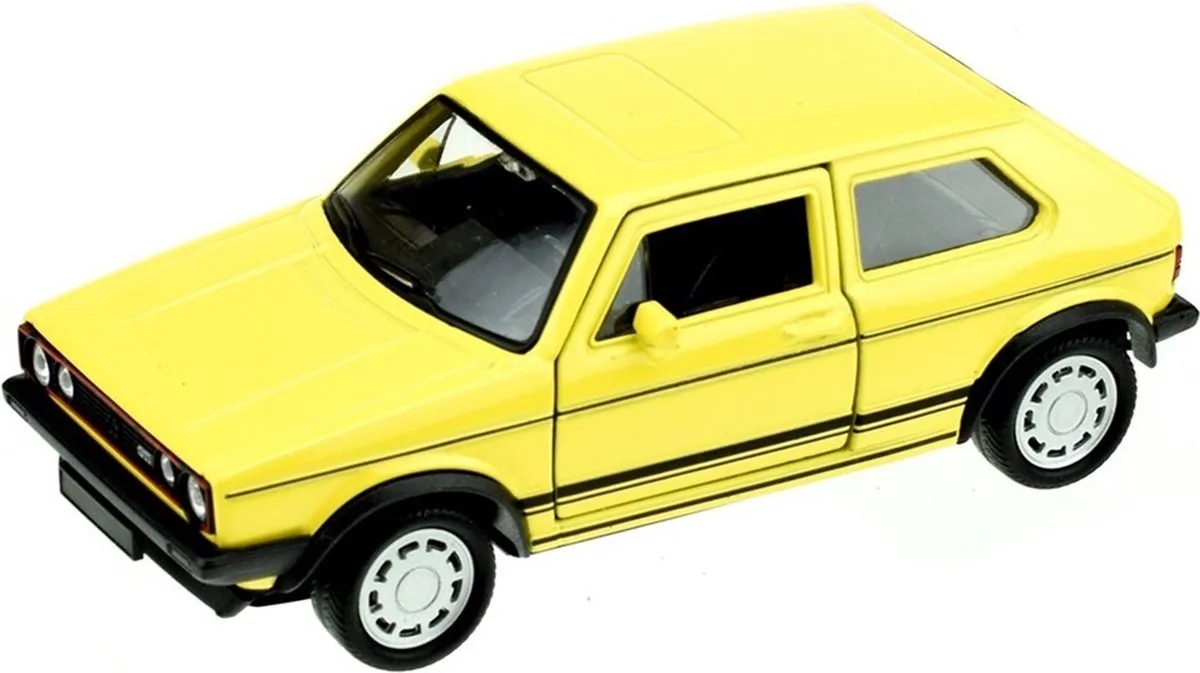 Speelgoed Volkswagen auto - die-cast metaal - 13 cm - Model Golf 1 GTI fra Welly i Gul – produktbillede