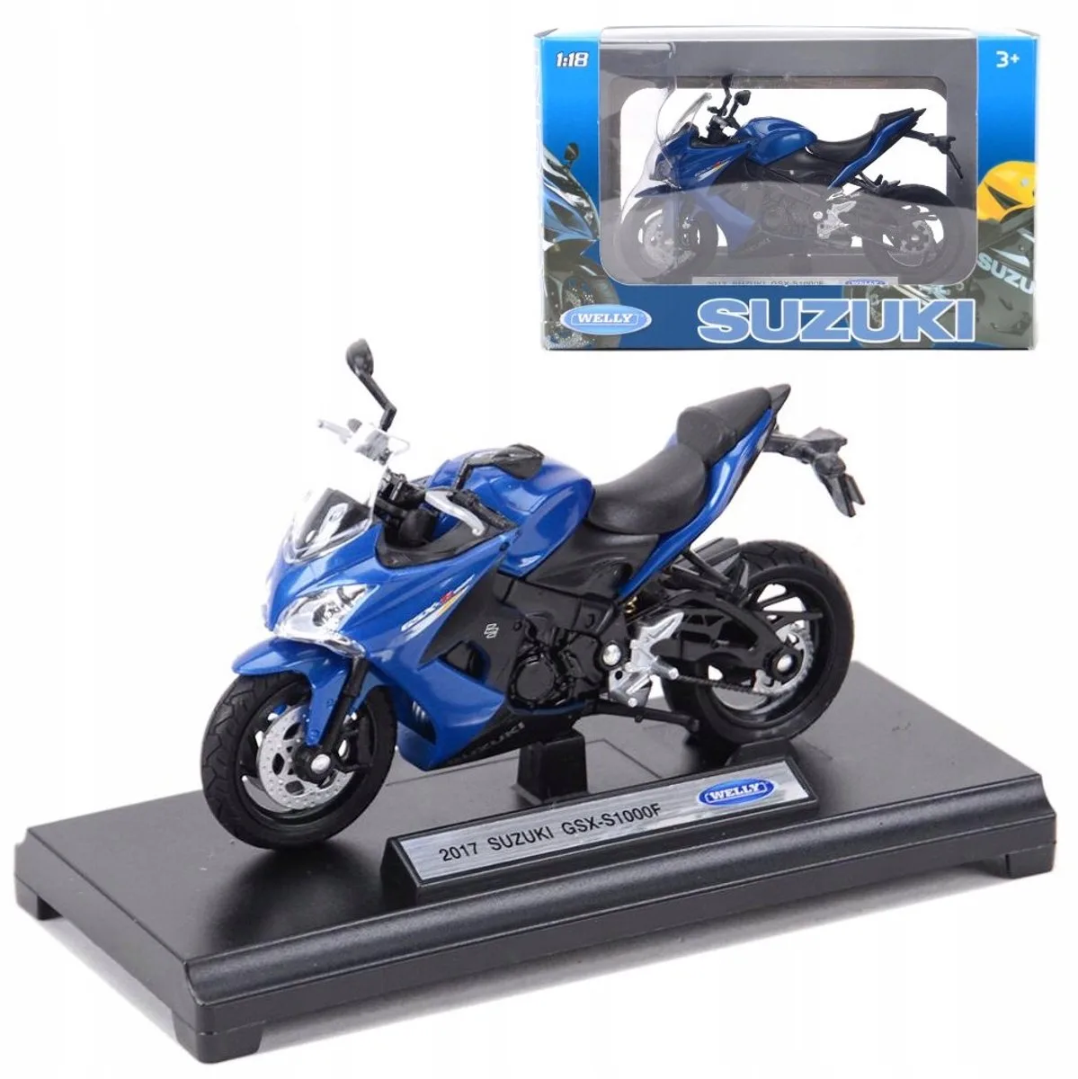 SUZUKI GSX-S 1000F 1:18 Model motorfiets buik från Welly i Blå – produktbild