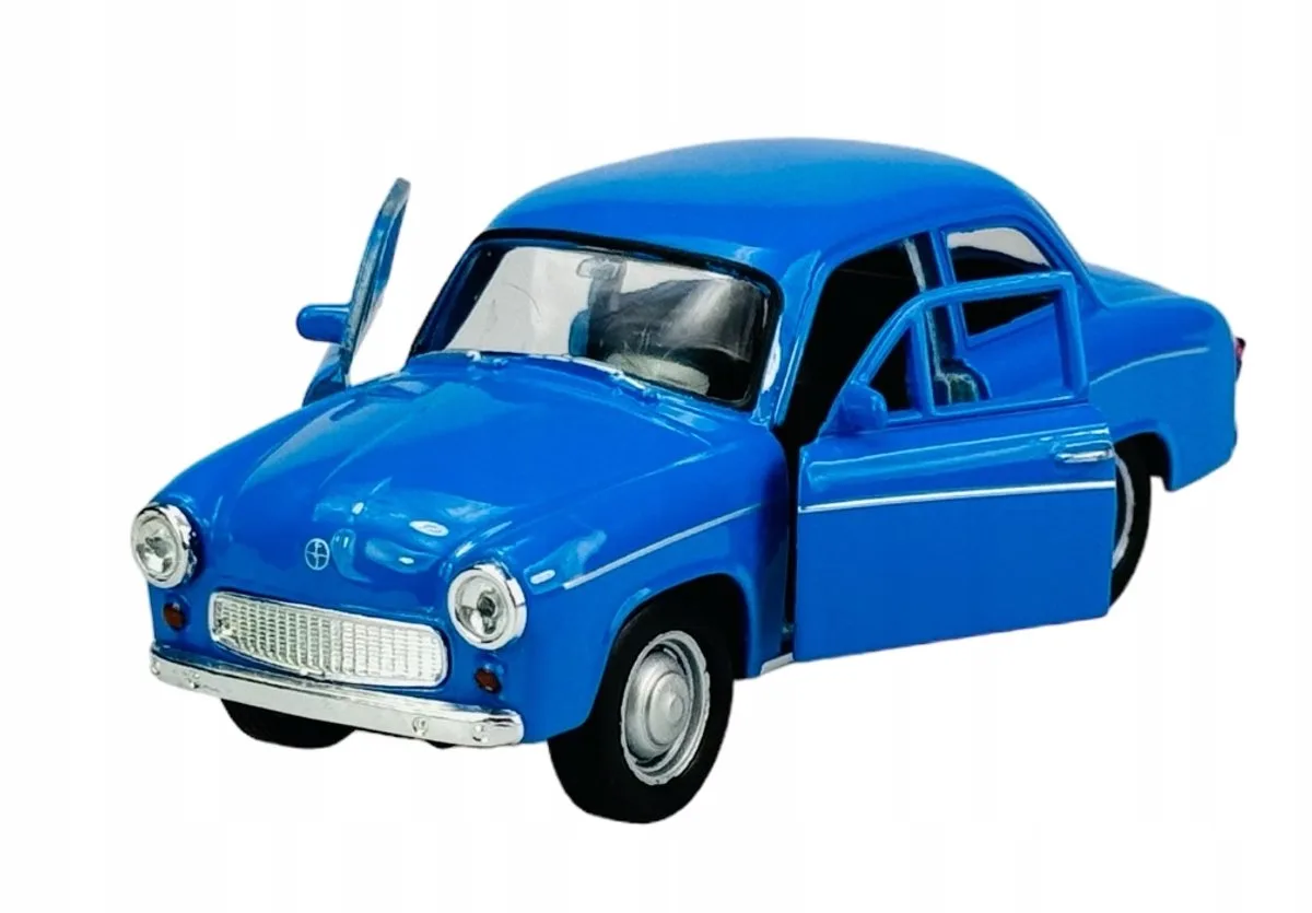 Syrena 105 Metalen Modelauto 1:34 Legendarisch PRL Speelgoed by Welly in Blue – product photo