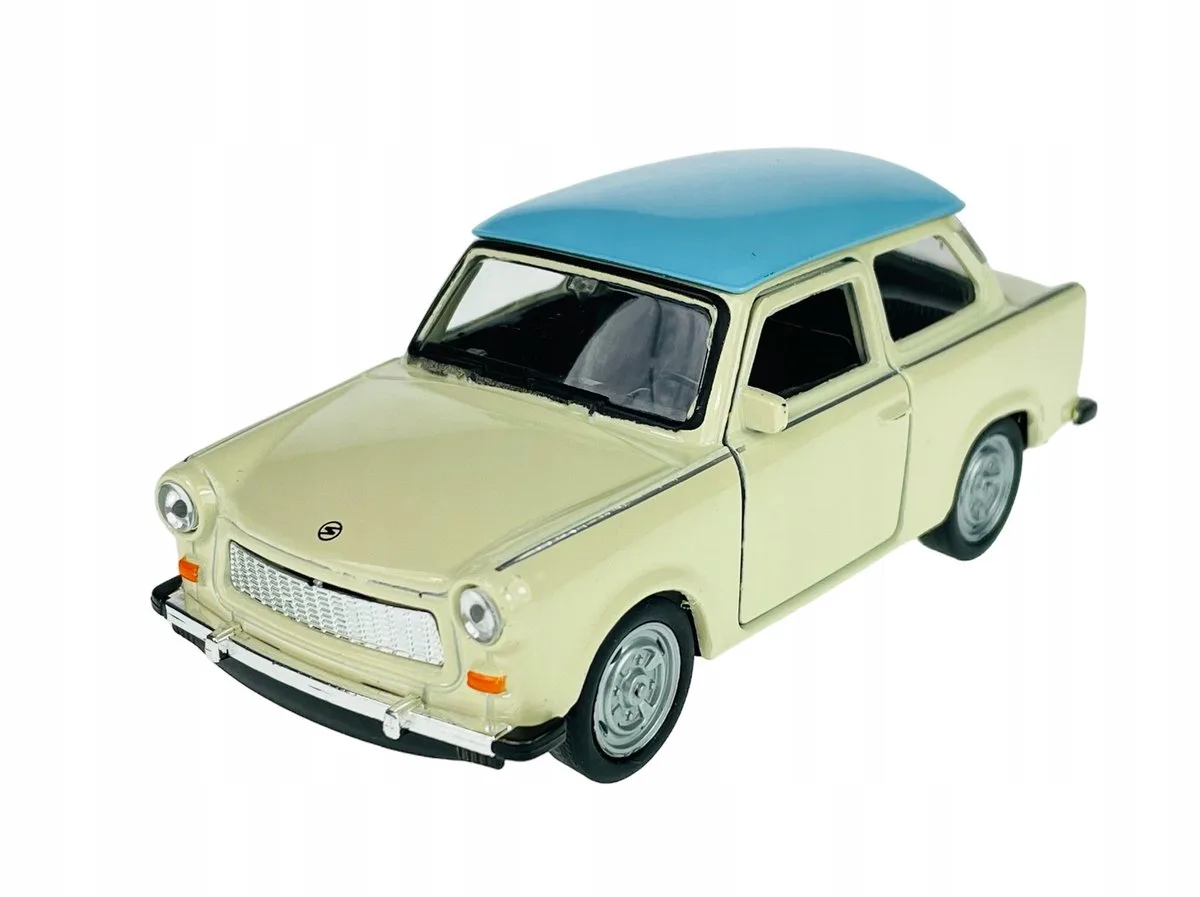 Trabant 601 modelauto schaal 1:34, beige met blauw dak von Welly – Produktfoto
