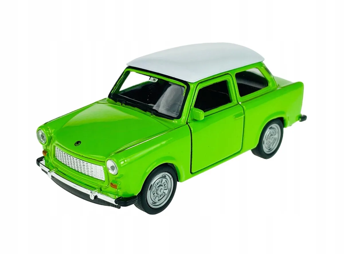 Trabant 601 Schaalmodel 1:34 Metaal Groen/Wit fra Welly i Hvid – produktbillede
