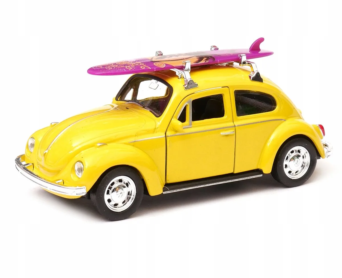 Volkswagen Kever 1:34 Surf - Metalen Modelauto de Welly en Jaune – photo du produit