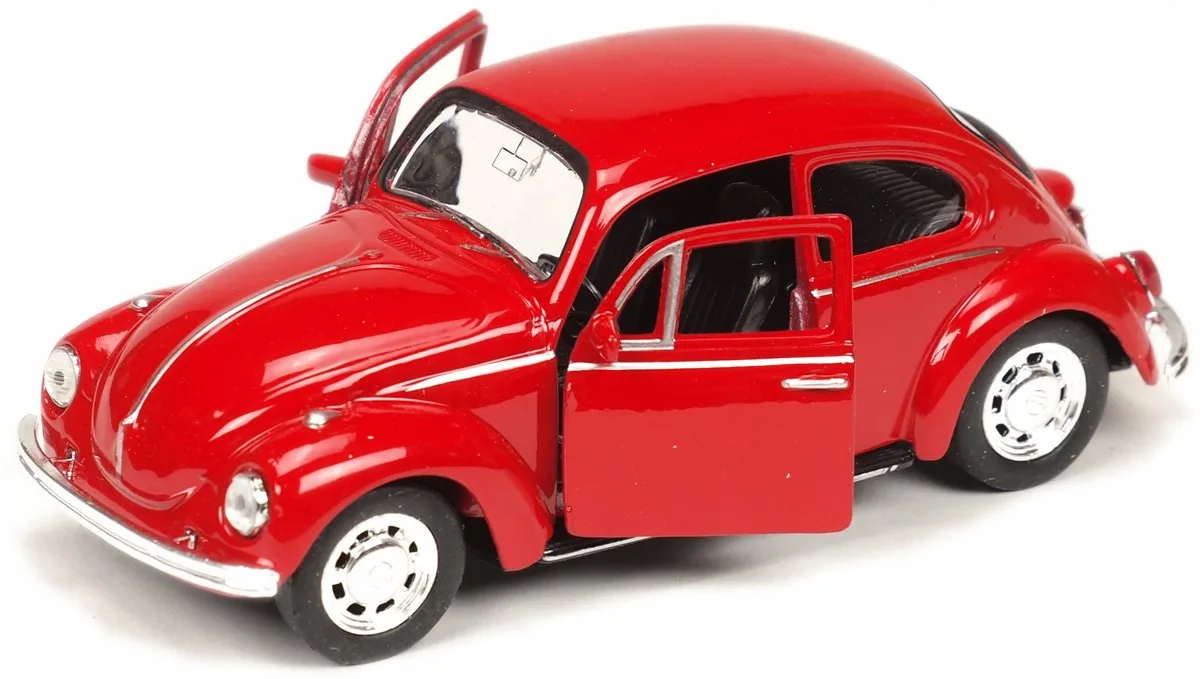 Volkswagen Kever Metaal 1:34-1:39 Deuren Open fra Welly i Rød – produktbillede
