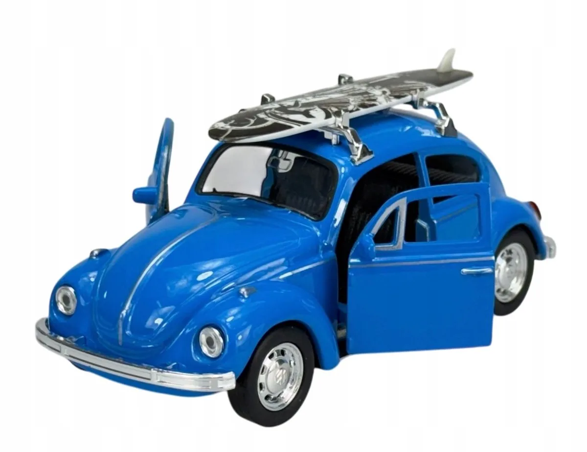 Volkswagen Kever Metal Model Auto 1:34 Nieuw de Welly en Bleu – photo du produit
