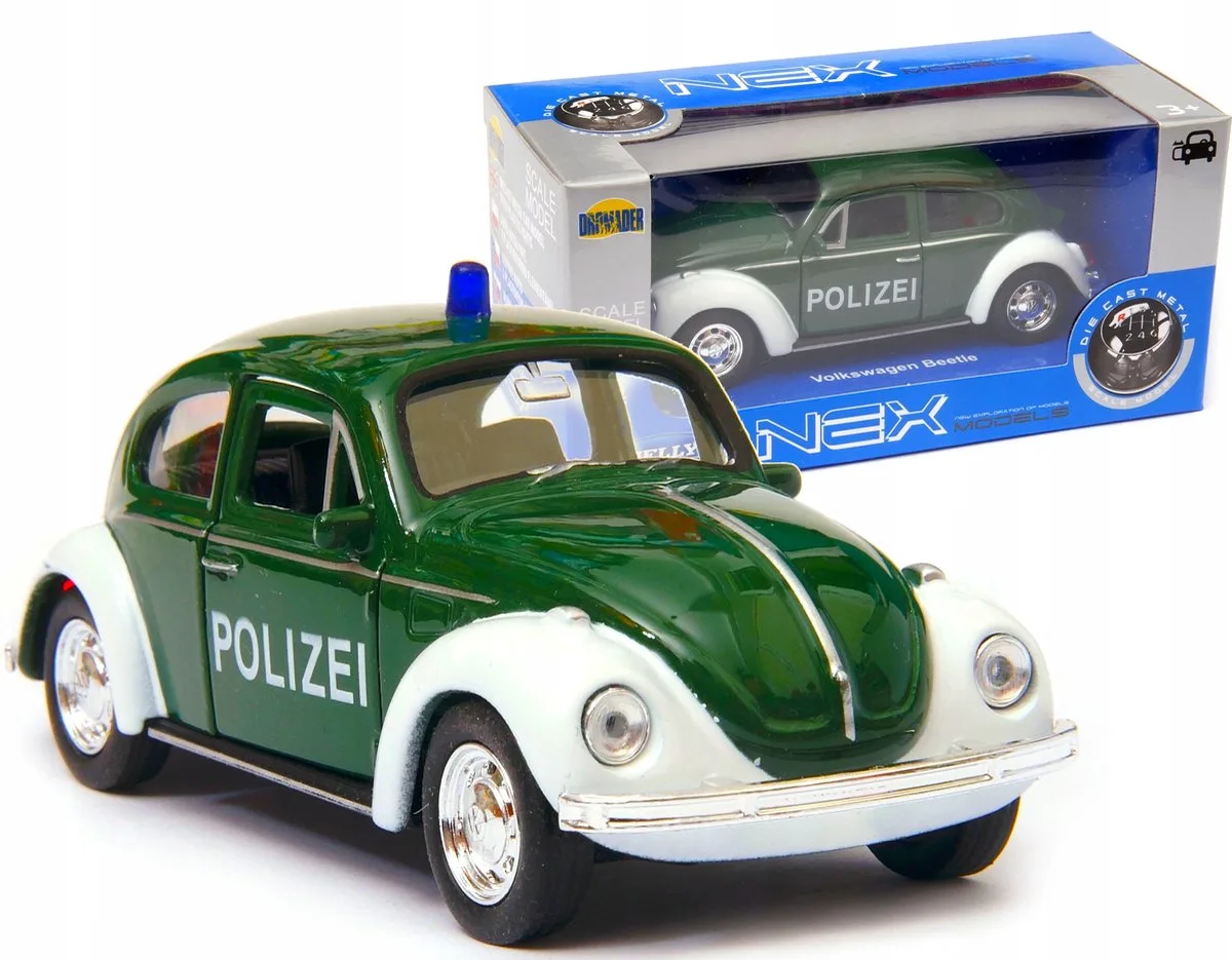 Volkswagen Kever Politie Modelauto 1:34 Metaal de Welly en Vert – photo du produit