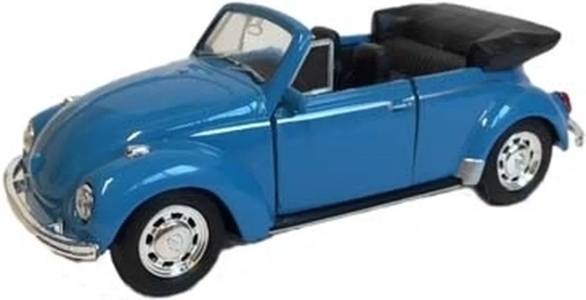 Volkswagen Kever speelgoedauto - Cabrio - metaal en plastic - modelauto de Welly en Bleu – photo du produit