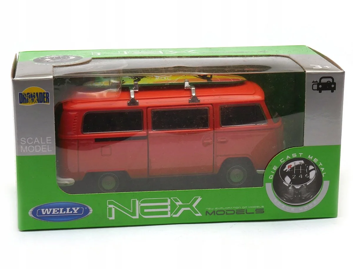 Volkswagen T2 Bus Camper 1:34 Diecast Model de Welly en Orange – photo du produit
