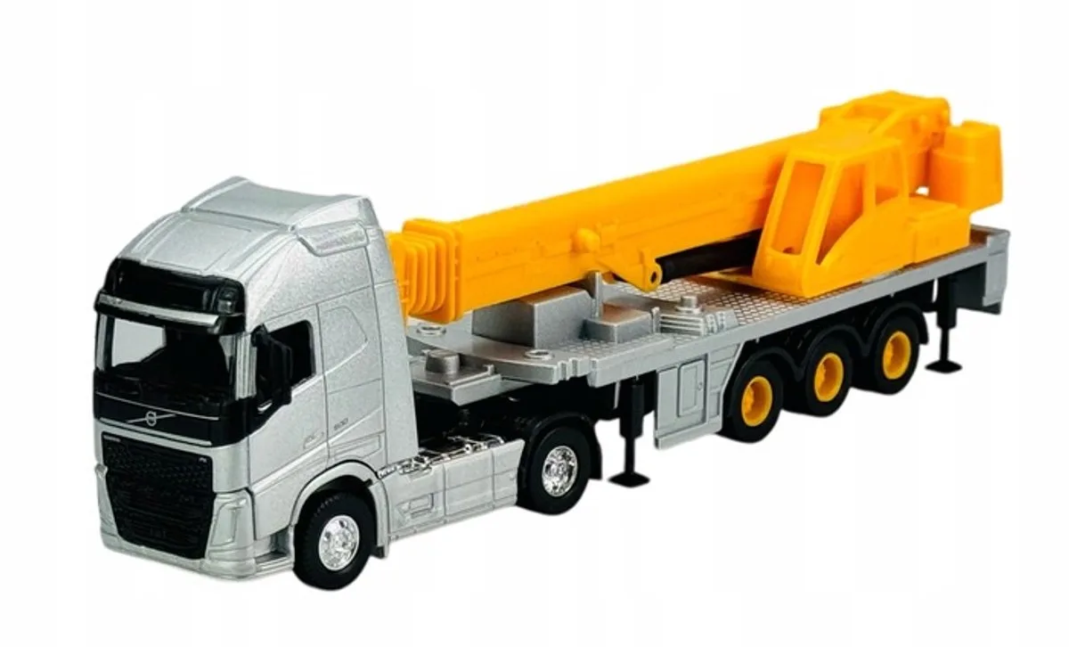 Volvo FH Vrachtwagen Dieplader 1:64 Metaal by Welly in Yellow – product photo