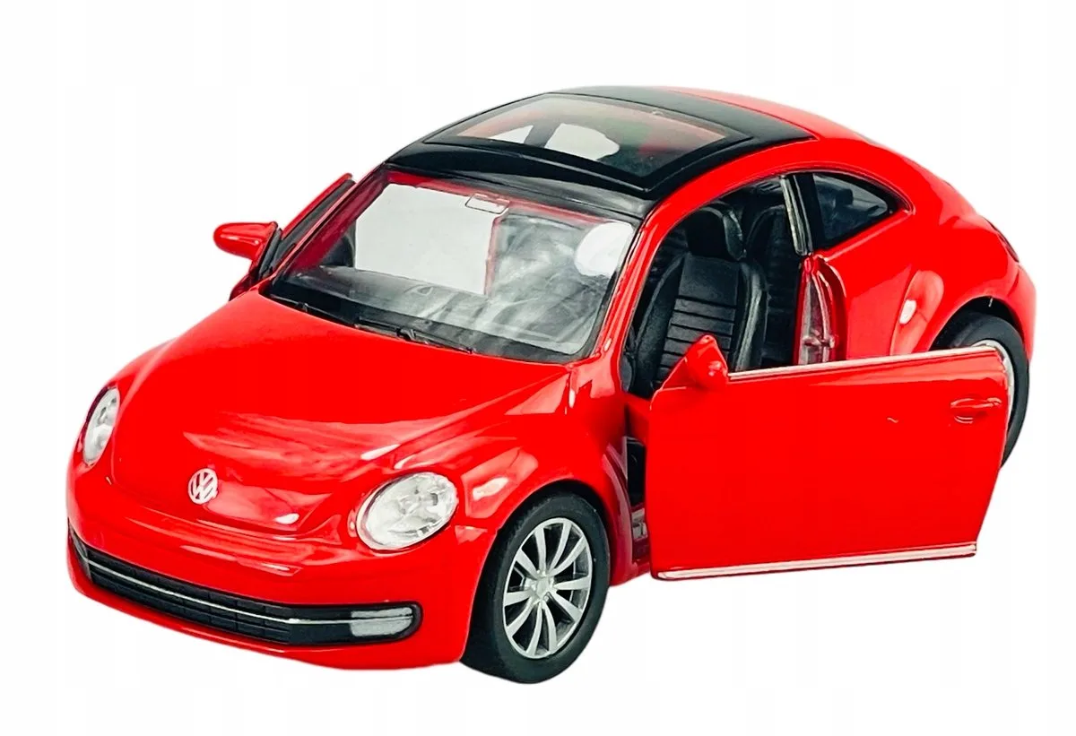 VW Kever Metaal Model Auto 1:34 - 1:39 Nieuw van Welly in Rood – productfoto