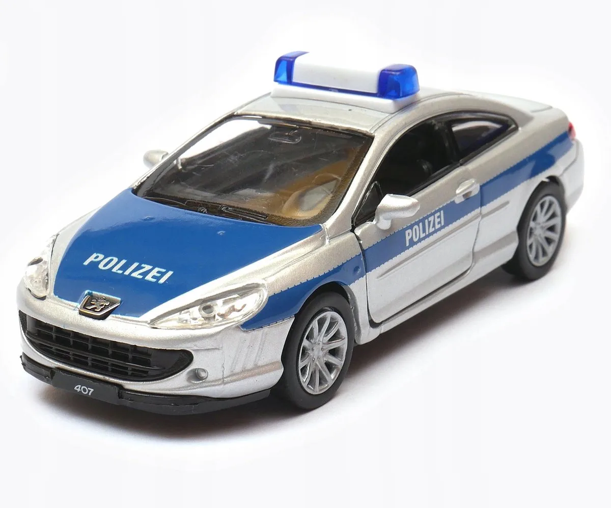 Wally Peugeot 407 polismodelauto 1:3 från Welly – produktbild