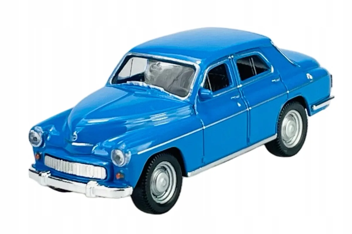 Warszawa 224 Metaal Modelauto 1:43 Legenden PRL från Welly i Blå – produktbild
