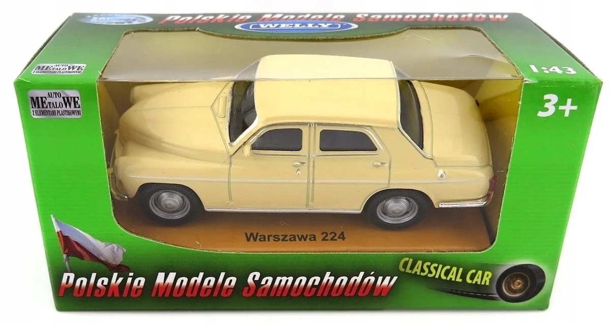Warszawa 224 modelauto schaal 1:43, nieuw fra Welly i Beige – produktbillede