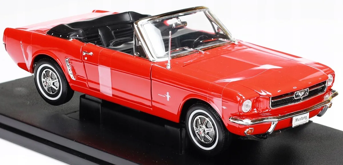 Welly 1:18 Ford Mustang Convertible 1964-1/2 - Modelverzamelaar fra Welly i Rød – produktbillede
