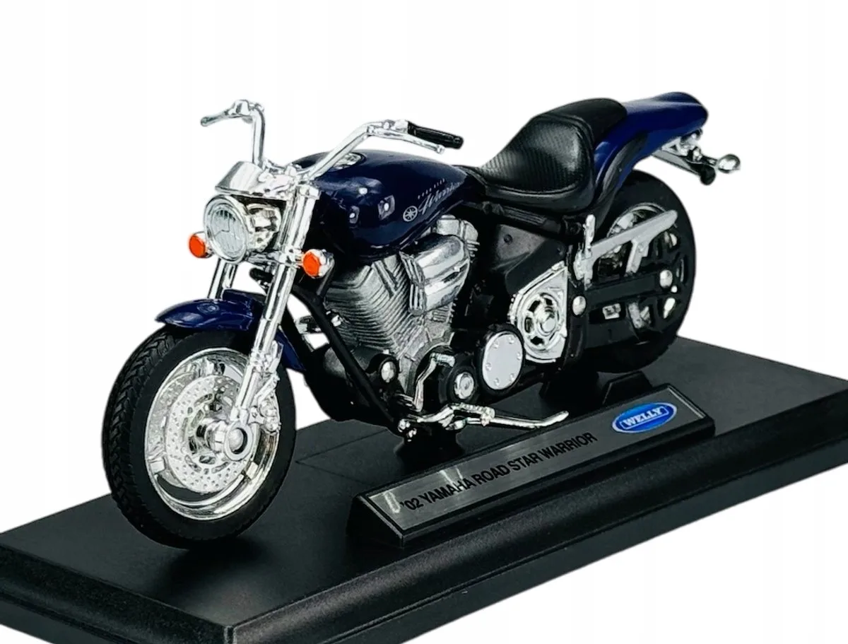 Welly 1:18 Yamaha Road Star Warrior-motorfiets, model 12156 från Welly i Blå – produktbild