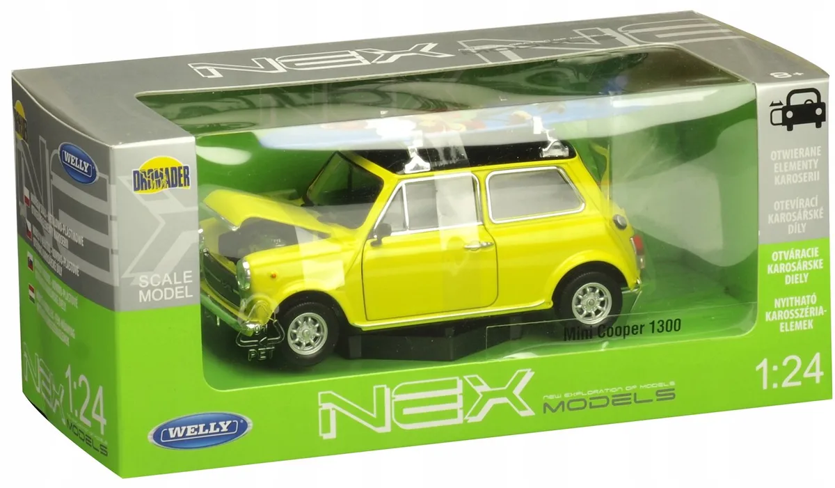 Welly 1/24 Mini Cooper New Hatch Rood Zwart fra Welly i Rød, Sort – produktbillede
