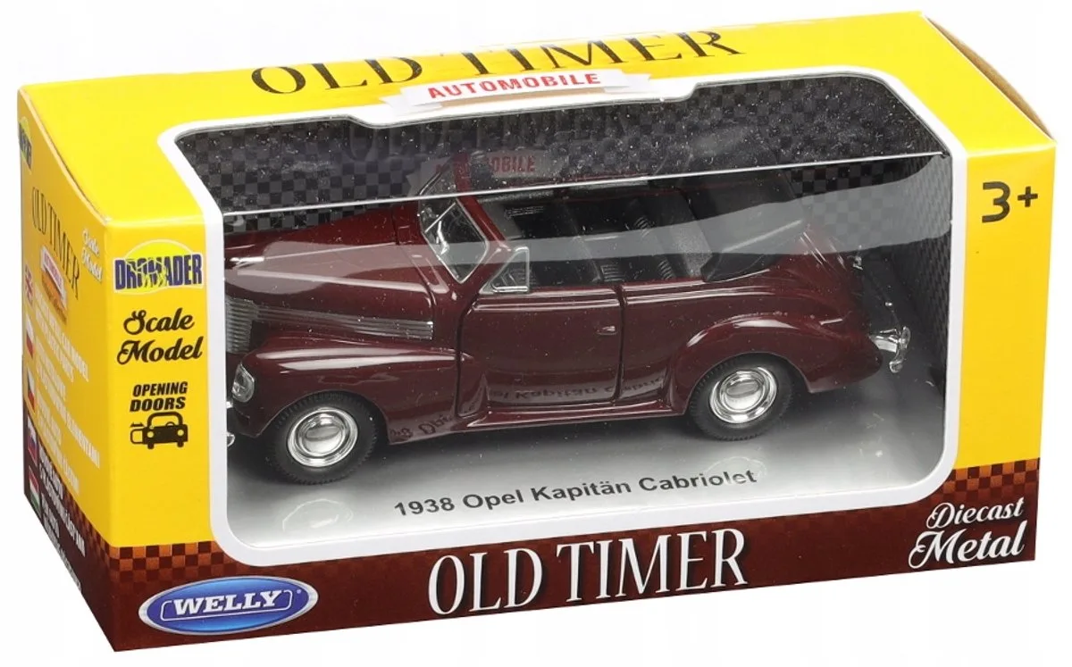 Welly 1938 Opel Kapitan Cabriolet - Metalen Modelauto 1:34-1:39 fra Welly i Bordeaux – produktbillede