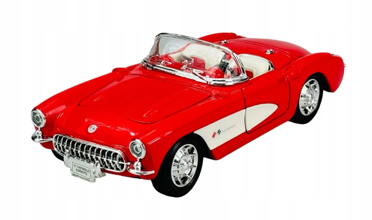 Welly 1957 Chevrolet Corvette Metaal 1:24 Modelauto fra Welly i Rød – produktbillede