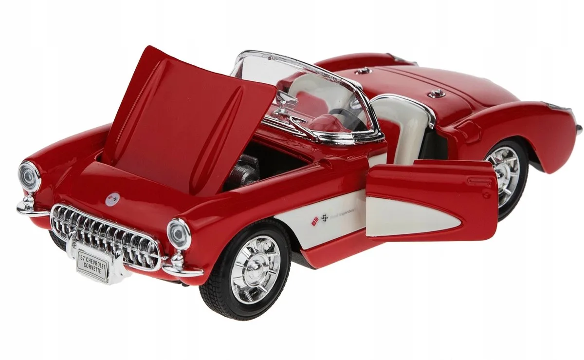 Welly 1957 Chevrolet Corvette Modelauto 1:24 fra Welly i Rød – produktbillede