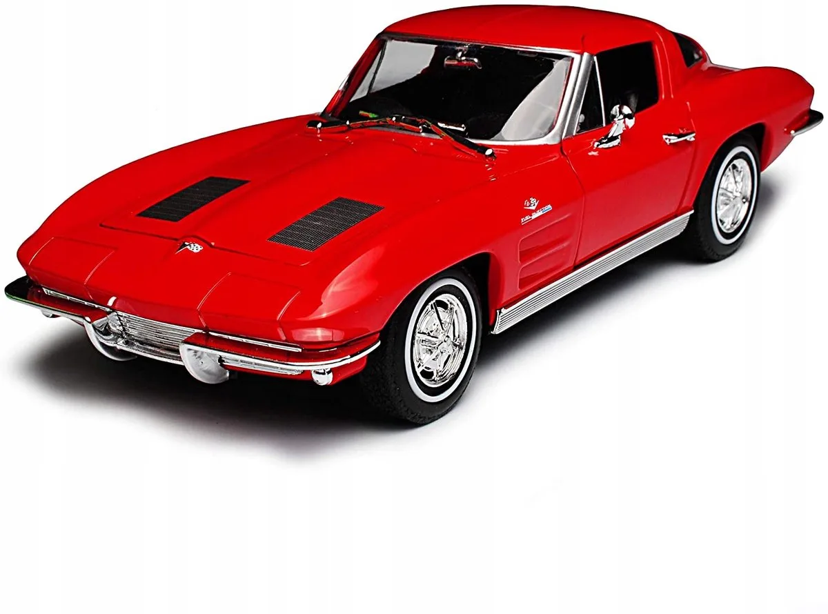 Welly 1963 Chevrolet Corvette Metaal 1:24 Modelauto fra Welly i Rød – produktbillede