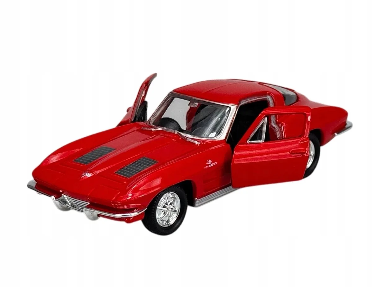Welly 1963 Chevrolet Corvette rood metaal model auto 1:34 - Nieuw von Welly – Produktfoto
