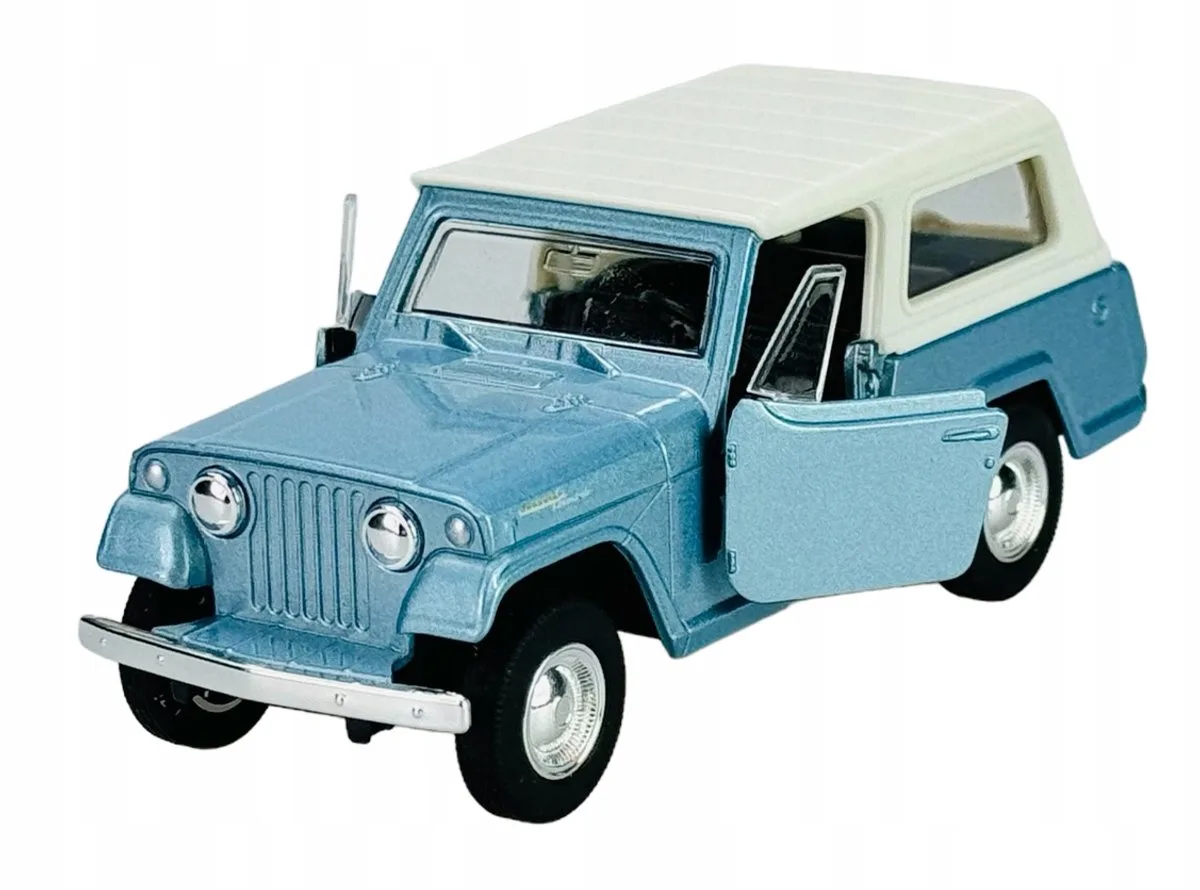 Welly 1967 Jeep Jeepster Commando Station Wagon Blauw 1:34 Metaal van Welly – productfoto