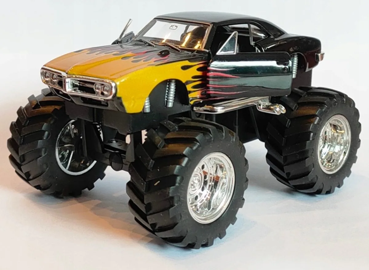 Welly 1967 Pontiac Firebird Monster Truck - Terugtrekauto fra Welly i Gul – produktbillede