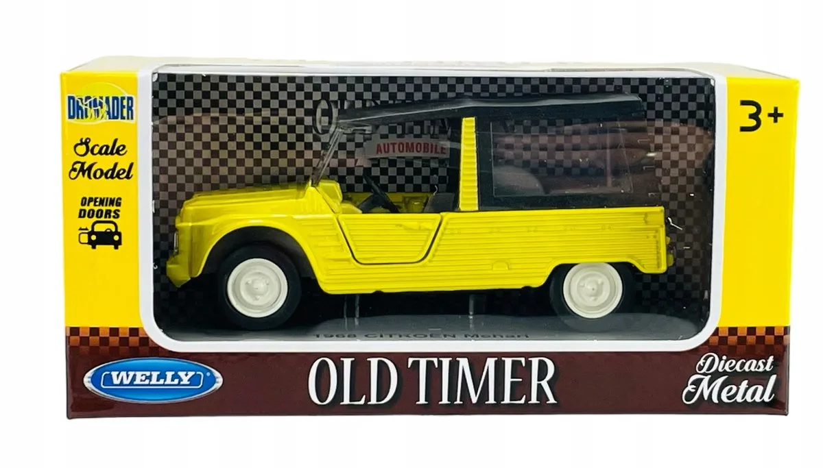 Welly 1968 Citroën Méhari 1:34 Metaalmodel Auto van Welly in Geel – productfoto