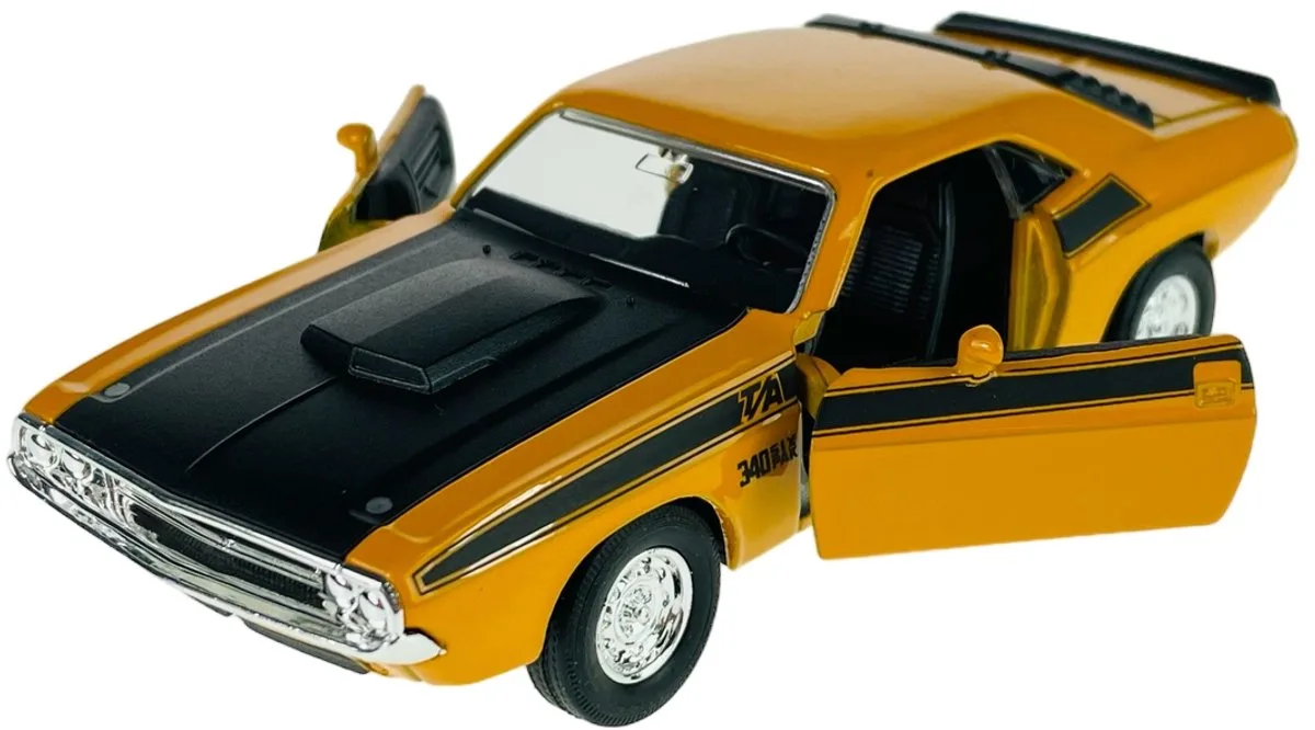 Welly 1970 Dodge Challenger T/A Metaal Schaal 1:34 Speelgoedauto de Welly en Jaune – photo du produit