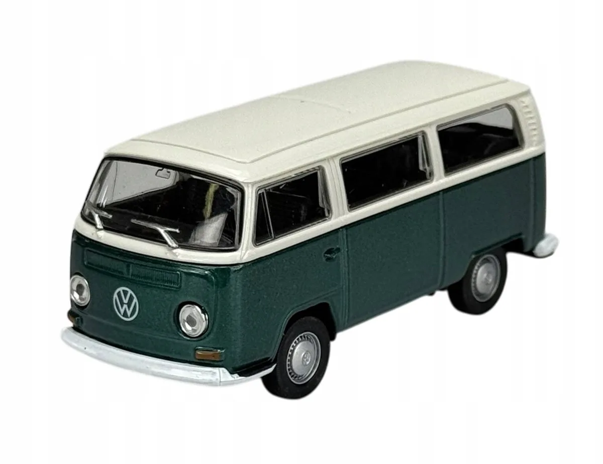 Welly 1972 VW Transporter T2 Bus Metaal Wit-Groen 1:34 Speelgoedauto van Welly in Groen – productfoto