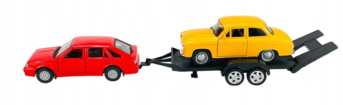 Welly 2-pack Polonez Caro Plus & Syrena 105 Metaal 1:34 från Welly i Gul – produktbild