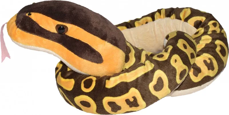Pluche koningspython slang - dierenknuffel - 137 cm - slangen speelgoed artikelen - enge horror beesten by Wild Republic in Okergeel – product photo