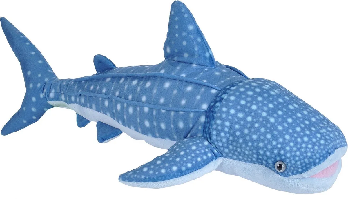 pluche walvishaai knuffel - 65 cm - zachte knuffels - realistische dieren - haaien van Wild Republic in Blauw – productfoto