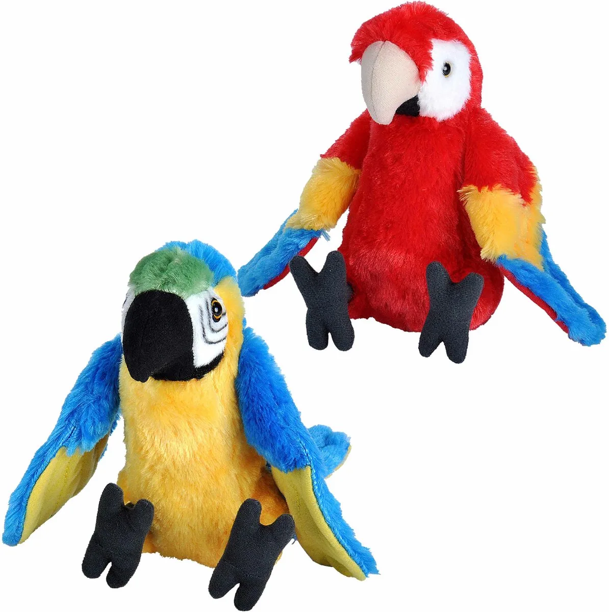 Vogels knuffels setje van 2x pluche knuffel Macaw Papegaaien van 20 cm by Wild Republic in Multicolour – product photo