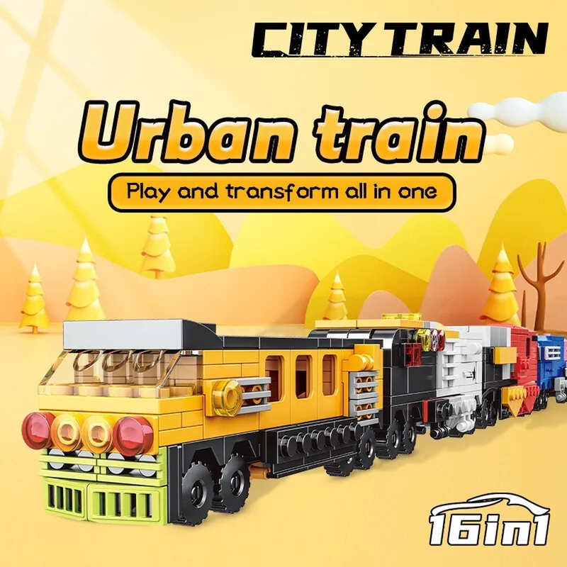 Bouwset - City Trein Bouwset - Urban Train - Bouwpakket - Bouwblokken - City Bouwset - Compatibel met Lego bouwstenen - 710 Stuks by WOMA in City Train – product photo