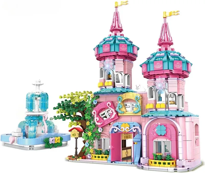 bouwset - Prinsessen Kasteel Bouwset - Speelgoed voor Meisjes - 3D Bouwblokken - Educatieve STEM Set - Compatibel met LEGO - 1546 Stuks van WOMA in Dream Magic Castle – productfoto